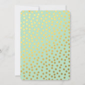 Chic Mint Gold Confetti Dots Brautparty Einladung (Rückseite)