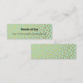 Chic Mint Gold Confetti Dots Mini Visitenkarte (Vorne/Hinten)
