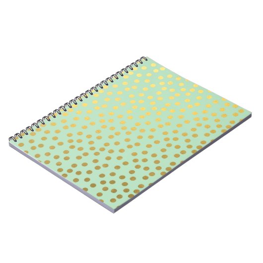 Chic Mint Gold Confetti Dots Notizblock (Linke Seite)
