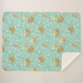 Chic Mint Gold Diamonds Sherpadecke (Vorderseite (Horizontal))
