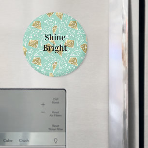 Chic Mint Gold Diamonds Weihnachten Magnet