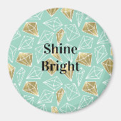 Chic Mint Gold Diamonds Weihnachten Magnet (Vorne)
