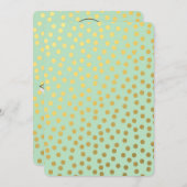 Chic Mint Gold Dots Baby Dusche Einladung (Vorne/Hinten)