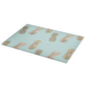 Chic Mint Gold Glam Ananas Schneidebrett (Ecke)