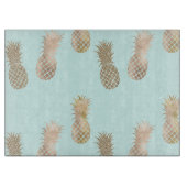 Chic Mint Gold Glam Ananas Schneidebrett (Vorderseite)