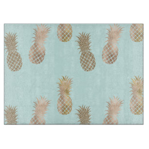 Chic Mint Gold Glam Ananas Schneidebrett