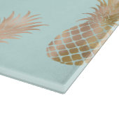 Chic Mint Gold Glam Ananas Schneidebrett (Ecke)