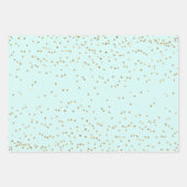 Chic Mint Gold Weihnachtsbaum Geschenkpapier Set (Vorderseite 3)