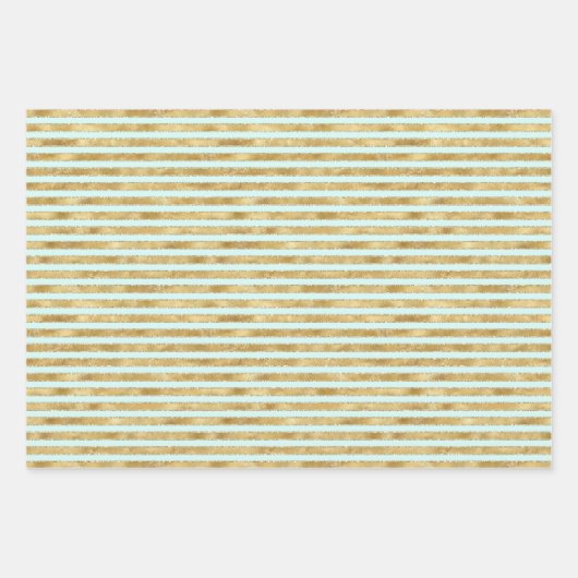 Chic Mint Gold Weihnachtsbaum Geschenkpapier Set (Vorderseite 2)