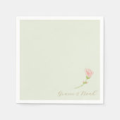 Chic Mint Green & Blush Rose | White Napkins Serviette (Vorderseite)