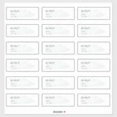 Chic Mint Green Brushed Watercolor Gastadresse Aufkleber (Blatt)