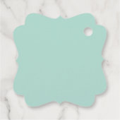 Chic Mint Green Gold Blush Peach Floral Wedding Geschenkanhänger (Rückseite)