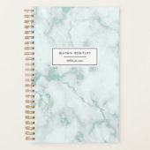 Chic Mint Green Marble Personalisiert Planer (Vorderseite)