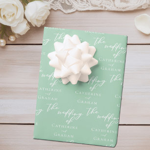 Chic Mint Green Personalisiert Wedding Geschenkpapier Set
