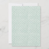 Chic Mint Green Polka Dot Baby Dusche Einladung (Rückseite)