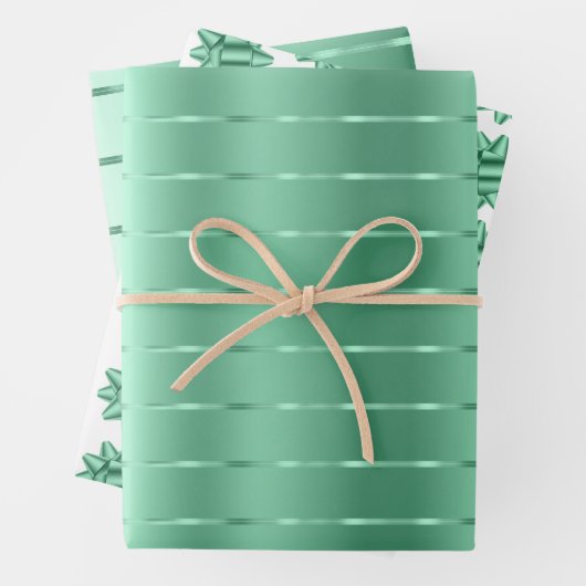 Chic Mint Green Ribbon Bow Brautparty Geschenkpapier Set (Beispiel)