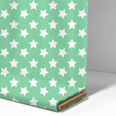 Chic Mint Green Stars Space Muster Stoff