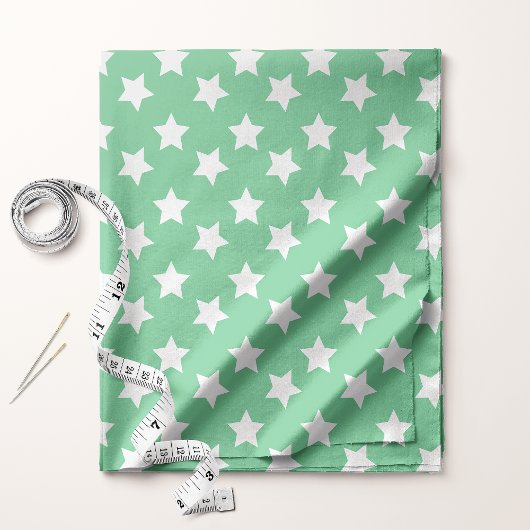 Chic Mint Green Stars Space Muster Stoff