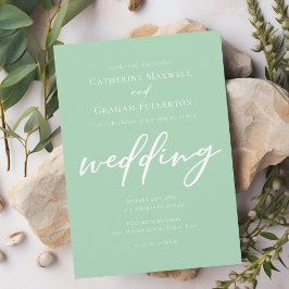 Chic Mint Green Typografy Wedding Einladung