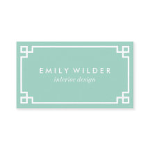 Chic Mint Green und White Griry Key