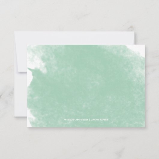 CHIC MINT GREEN WATERCOLOR WEDD RSVP CARDS (Rückseite)