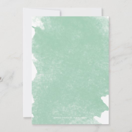 CHIC MINT GREEN WATERCOLOR WEDING INVITATION EINLADUNG (Rückseite)