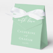 Chic Mint Green White Custom Spring Wedding Geschenkschachtel (Vorderseite)