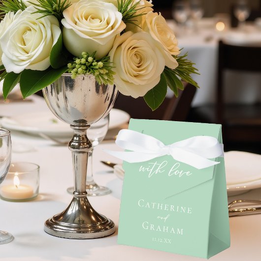 Chic Mint Green White Custom Spring Wedding Geschenkschachtel