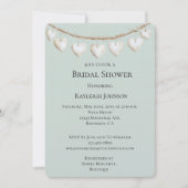 Chic Mint Green White Hearts Brautparty Einladung (Vorderseite)