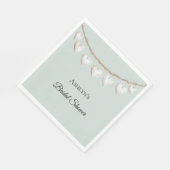 Chic Mint Green White Hearts Brautparty Serviette (Ecke)