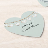 Chic Mint Green White Hearts Brautparty Untersetzer (angewinkelt)