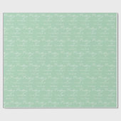 Chic Mint Green White Personalisiert Wedding Geschenkpapier (Flach)
