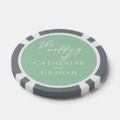 Chic Mint Green White Personalisiert Wedding Pokerchips (Einzeln)