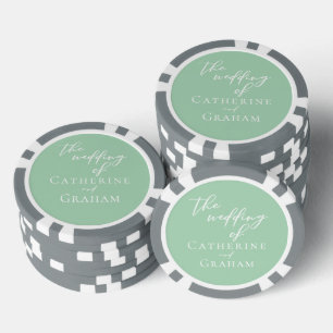 Chic Mint Green White Personalisiert Wedding Pokerchips