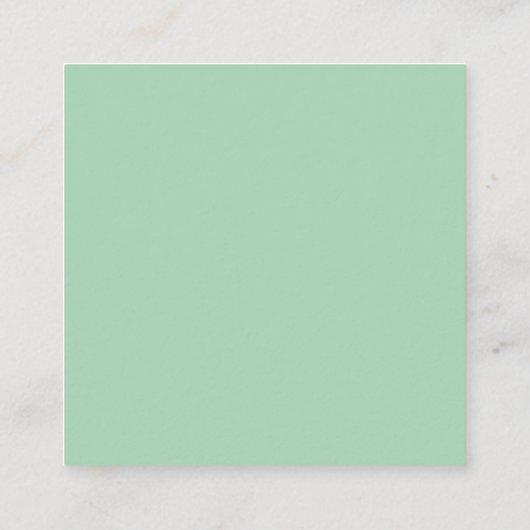 Chic Mint Green White Script Wedding QR Code UAWG Begleitkarte (Rückseite)
