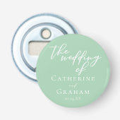 Chic Mint Green White Spring Custom Wedding Flaschenöffner (Vorderseite)