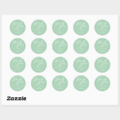 Chic Mint Green White Typografy Custom Wedding Runder Aufkleber (Blatt)