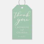 Chic Mint Green White Typografy Spring Wedding Geschenkanhänger (Vorderseite)