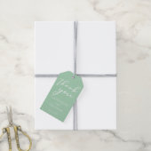 Chic Mint Green White Typografy Spring Wedding Geschenkanhänger (Mit Garn)