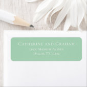 Chic Mint Green White Wedding Rücksendeadresse (Insitu)