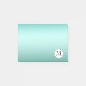 Chic Mint Monogram Post-it Klebezettel (Vorderseite)