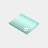 Chic Mint Monogram Post-it Klebezettel (angewinkelt)