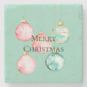 Chic Mint Pink Gold Weihnachtsschmuck Steinuntersetzer (Vorderseite)