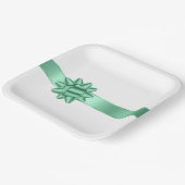 Chic Mint Ribbon Bow Birthday Pappteller (Gewinkelt)