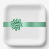 Chic Mint Ribbon Bow Birthday Pappteller (Vorderseite)
