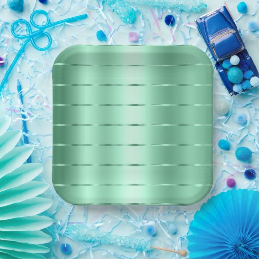 Chic Mint Ribbon Brautparty Pappteller (Party)