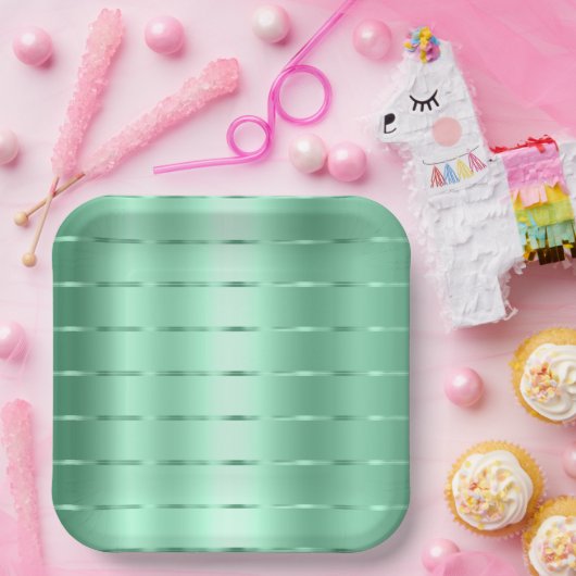 Chic Mint Ribbon Brautparty Pappteller (Party)