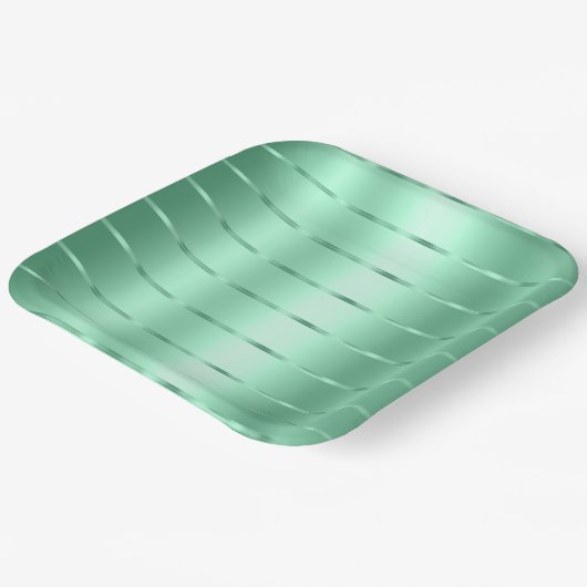 Chic Mint Ribbon Brautparty Pappteller (Gewinkelt)