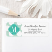 Chic Mint & Turquoise Big Dots Mit Monogramm (Insitu)