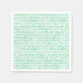Chic Mint Wasserfarbe Zickzack Streifen Serviette (Vorderseite)